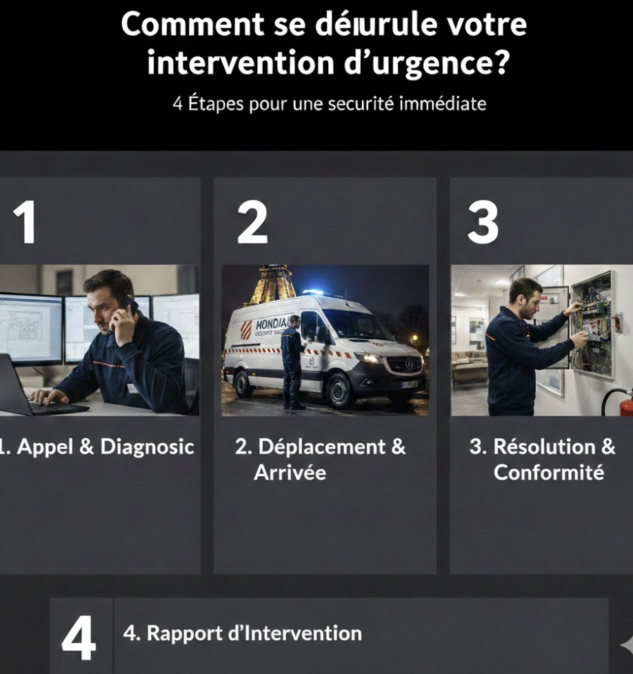 Etapes intervention urgence incendie paris
